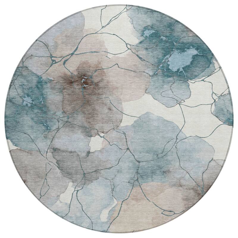 Machine Washable Indoor/ Outdoor Floral Mara Chantille Rug