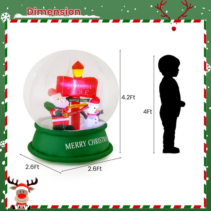 Costway 4 FT Christmas Inflatable Santa Snow Globe Light Up Crystal - See Details