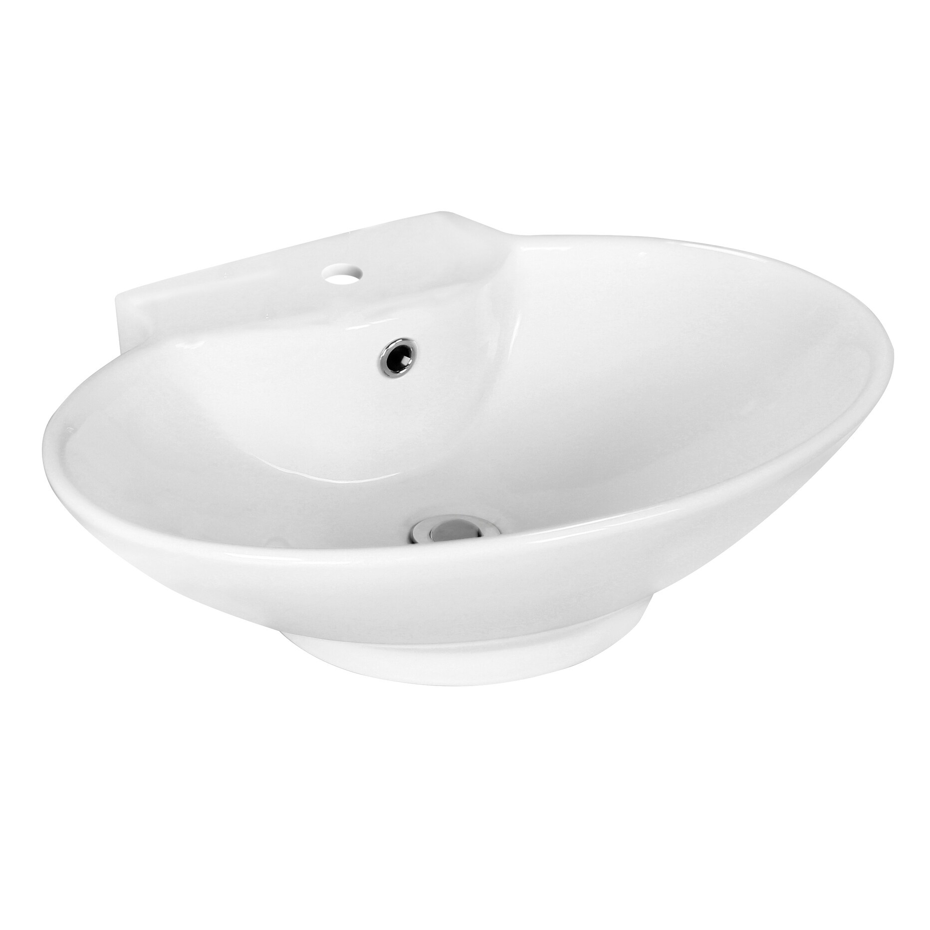 22.75-in. W Above Counter White Vessel Set For 1 Hole Center Faucet