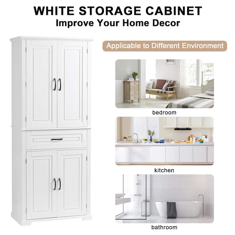 Bathroom Storage Cabinet with Doors and Drawer,Multiple Storage Space,Adjustable Shelf