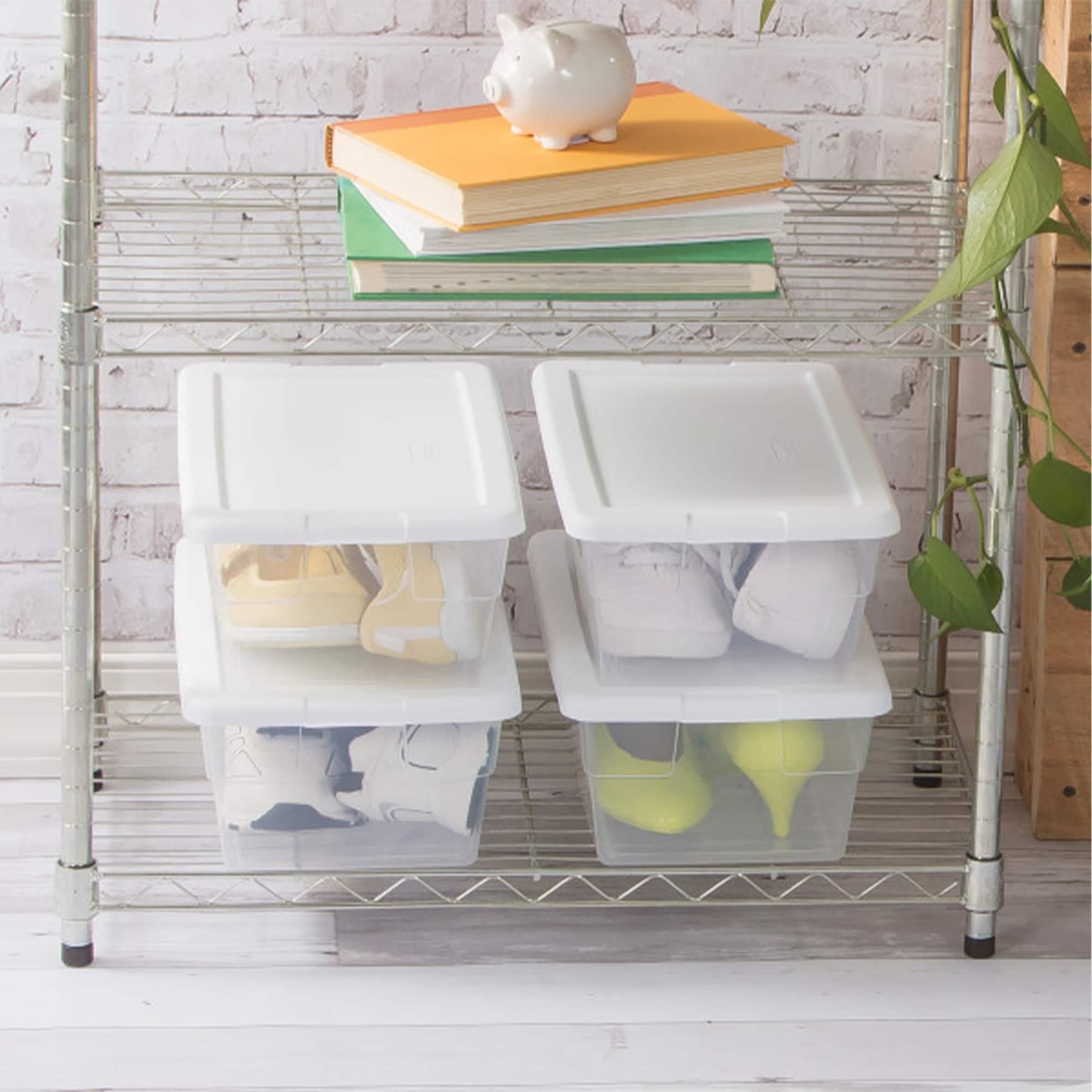 Sterilite 6 Quart Storage Box Stackable Bin with Lid, Plastic Container, 12  Pack - Clear - 12 Pack - Bed Bath \u0026 Beyond - 35373350, image size:2000x2000