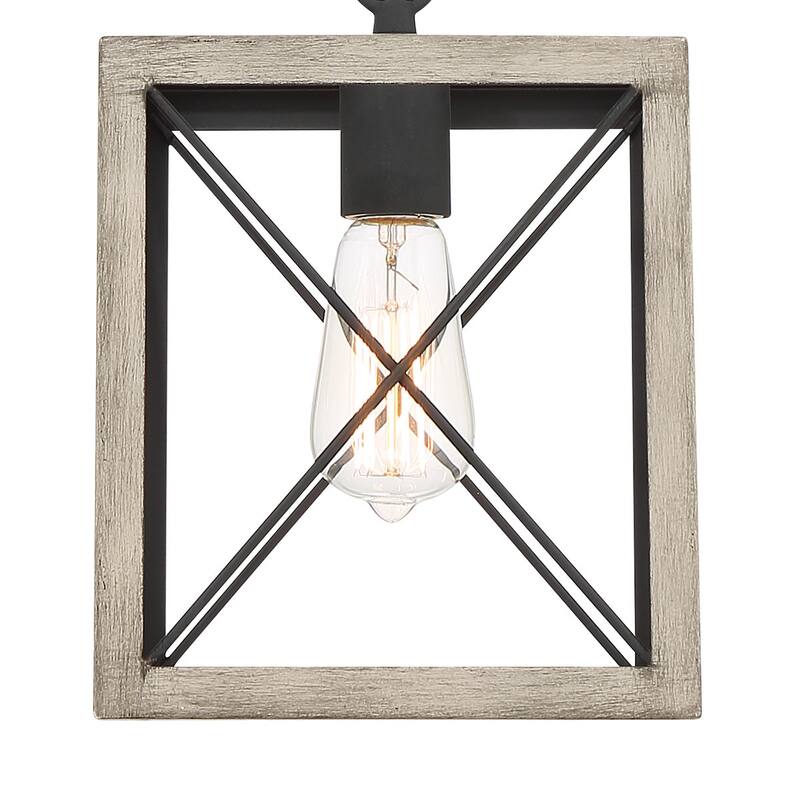 Acroma 1-light Farmhouse Rustic Rectangle Kitchen Island Pendant Light - 8 inches