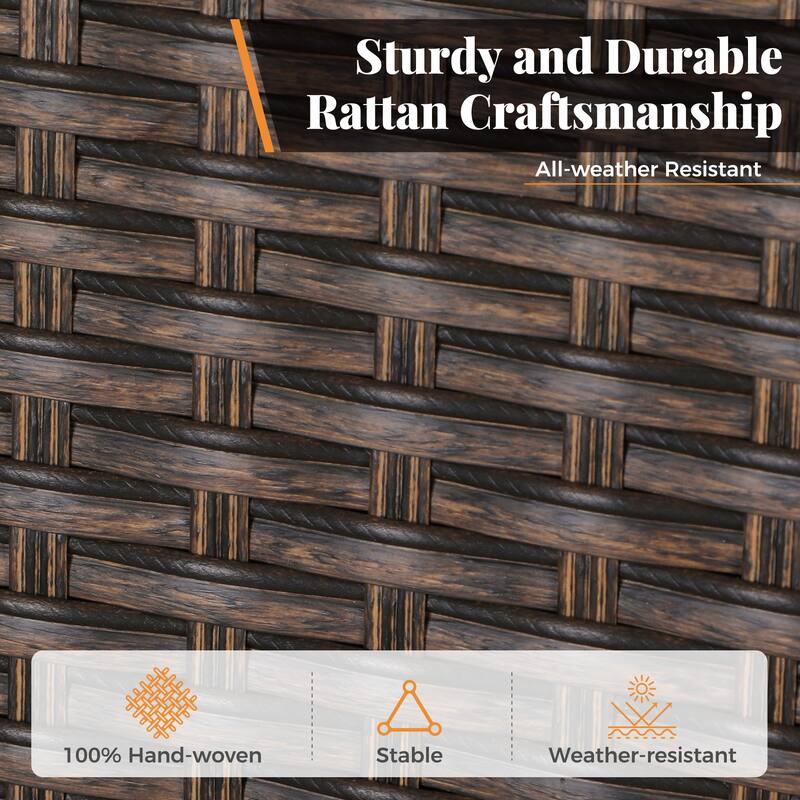 7-piece Patio Dining Set, 6 Sling Patio Rattan Dining Chairs and 1 Metal Dining Table