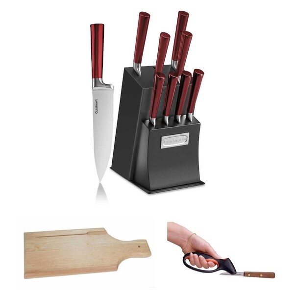Cuisinart 11-Piece Vetrano Collection Cutlery Knife Block Set With Deluxe Bundle