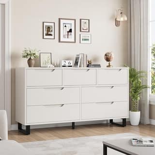 Dresser for Bedroom, Freestanding Horizontal Drawer with Storage, Wooden Closet Chest Storage