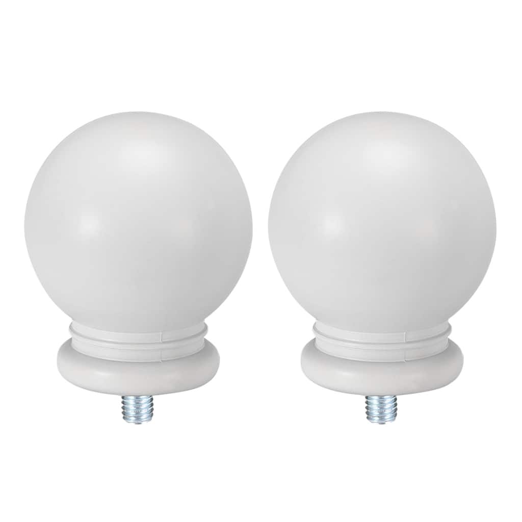 Curtain Rod Finials Plastic End,Total Size 49mm x 34mm White 2pcs