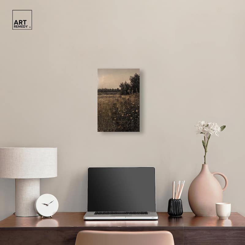 Vintage Meadow Canvas by Art Remedy, Gallery Wrapped