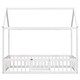 preview thumbnail 7 of 6, White Twin Pine House Bed with Fence, Door, Solid Construction