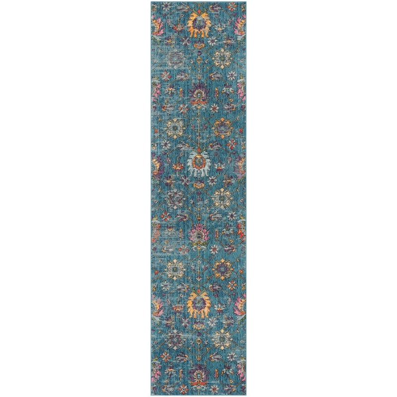 SAFAVIEH Merlot Stephania Boho Oriental Rug - 2' x 8' Runner - Blue/Multi