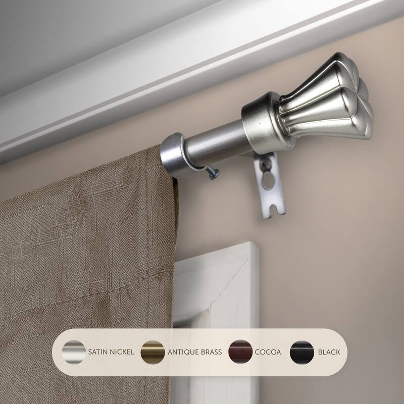 InStyleDesign Drais Curtain Rod 5/8-inch dia. - 28 to 48 inches - Satin Nickel