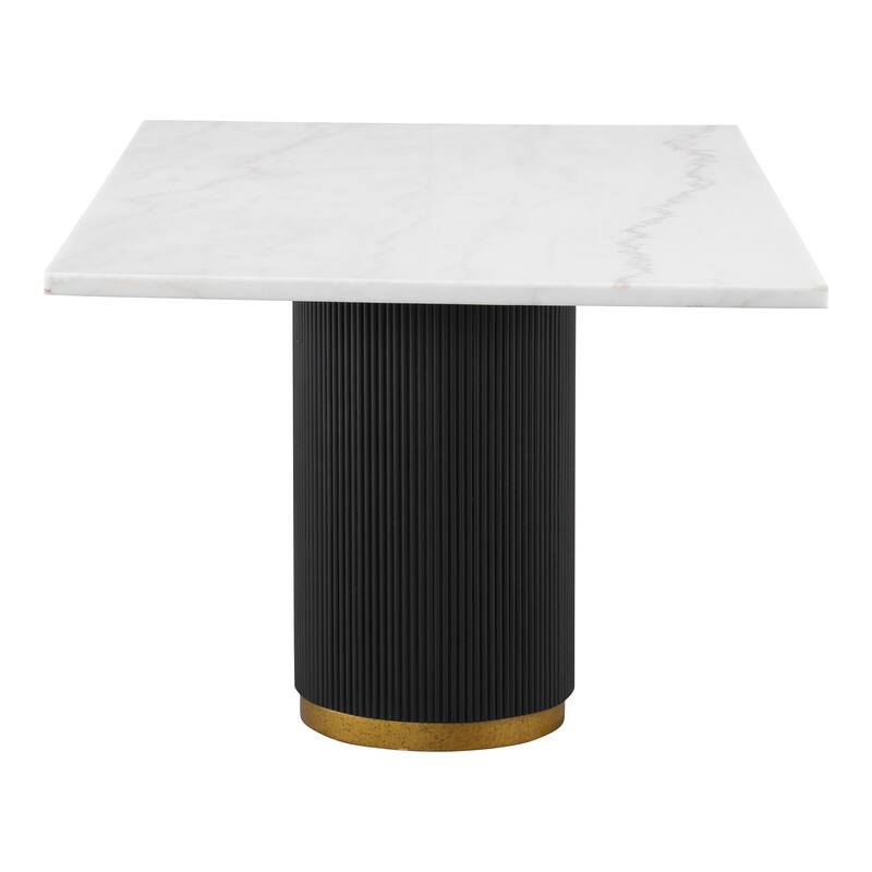 Furniture of America Torin Modern 5-Piece White Marble Top Dining Table Set with Swivel Chairs