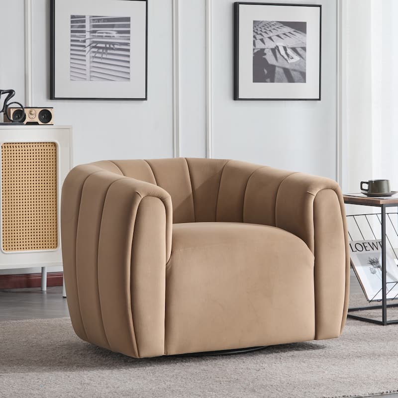 Monroe Indoor Modern Swivel Club Chair by Christopher Knight Home - Camel