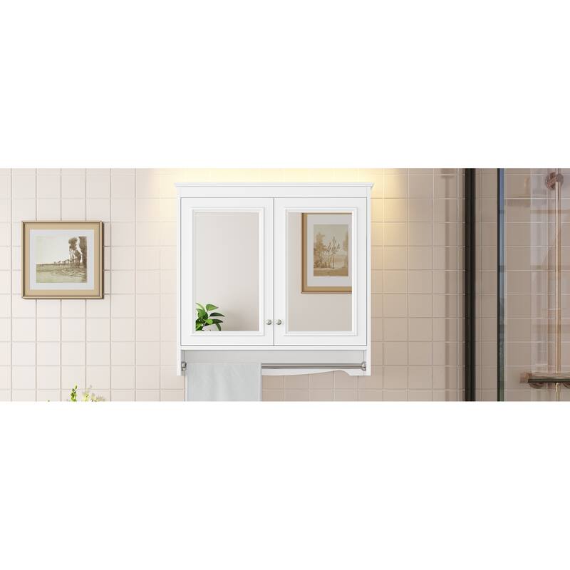 3-in-1 Bathroom Mirror Cabinet, 30"Wall Mounted Medicine Cabinet with Adjustable Shelves & Soft Close Doors