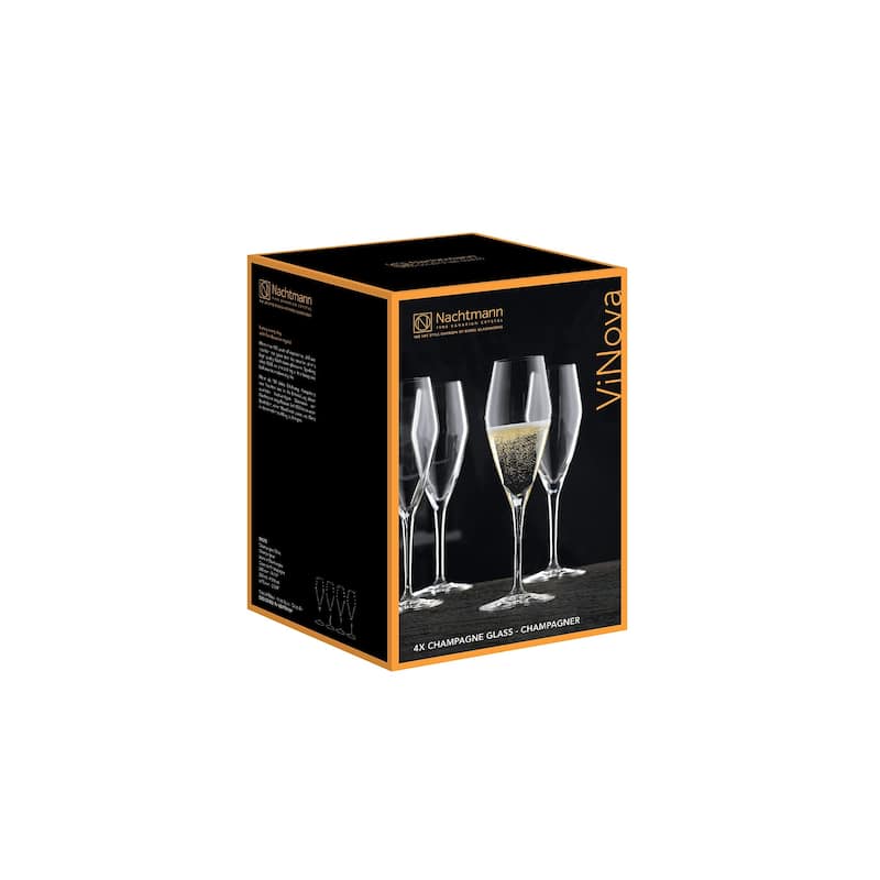 Nachtmann Set of 4 ViNova Champagne Flutes - 9 oz.