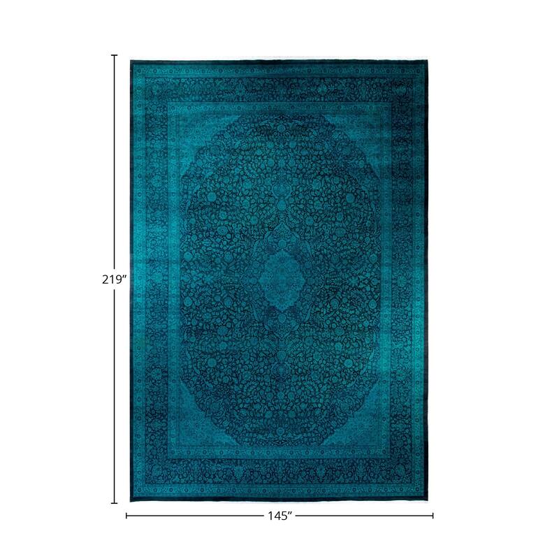 Overton Handknotted Wool Vintage Inspired Contemporary Overdyed Brown Area Rug - 18' 3" x 12' 1"