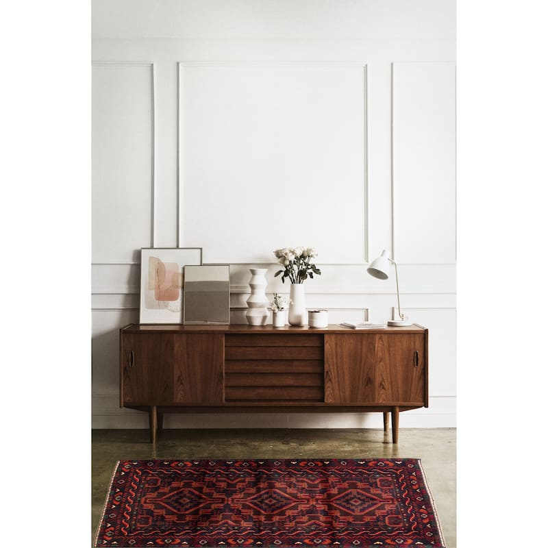Teimani Red Rug 3'7" x 6'3" - 3'7 x 6'3
