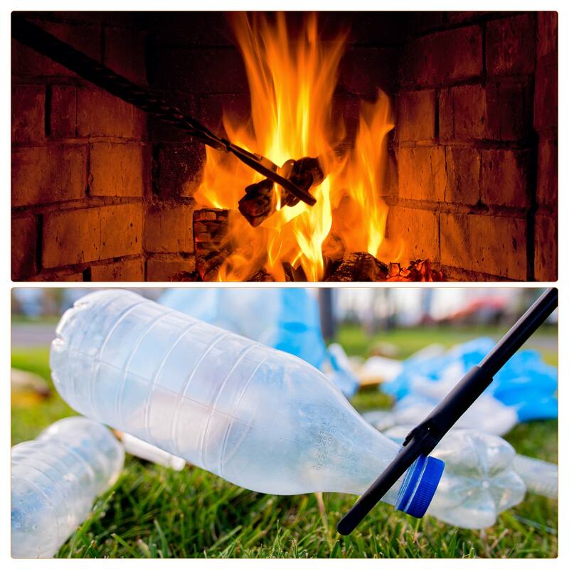 2pcs Long Scissor Tongs 15 Inch Stainless Steel Clamp Tongs Anti-Slip Tool Clip - Red - 15"