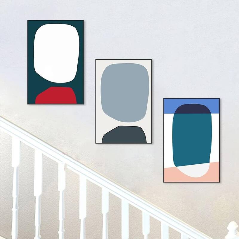 Abstract Natural Geometric Color Block Picture Prints