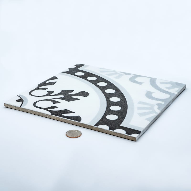 Girona 10 x 10 Ceramic Floor/Wall Tile in Black, Grey