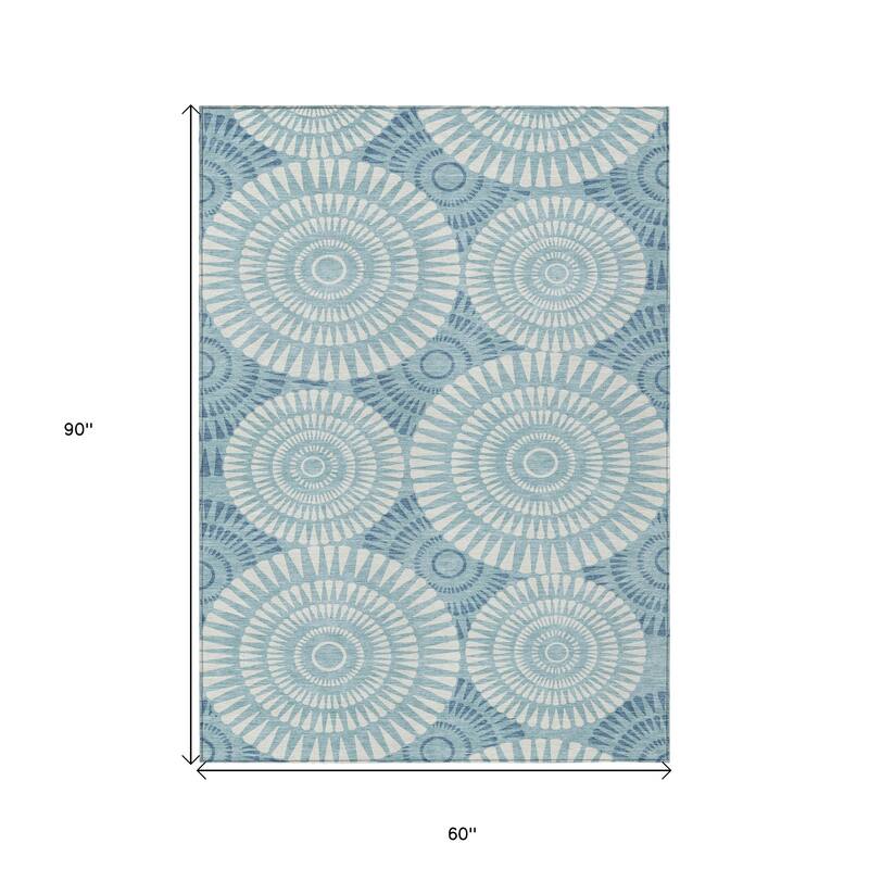 HomeRoots Geometric Transitional Rectangle Outdoor Rug