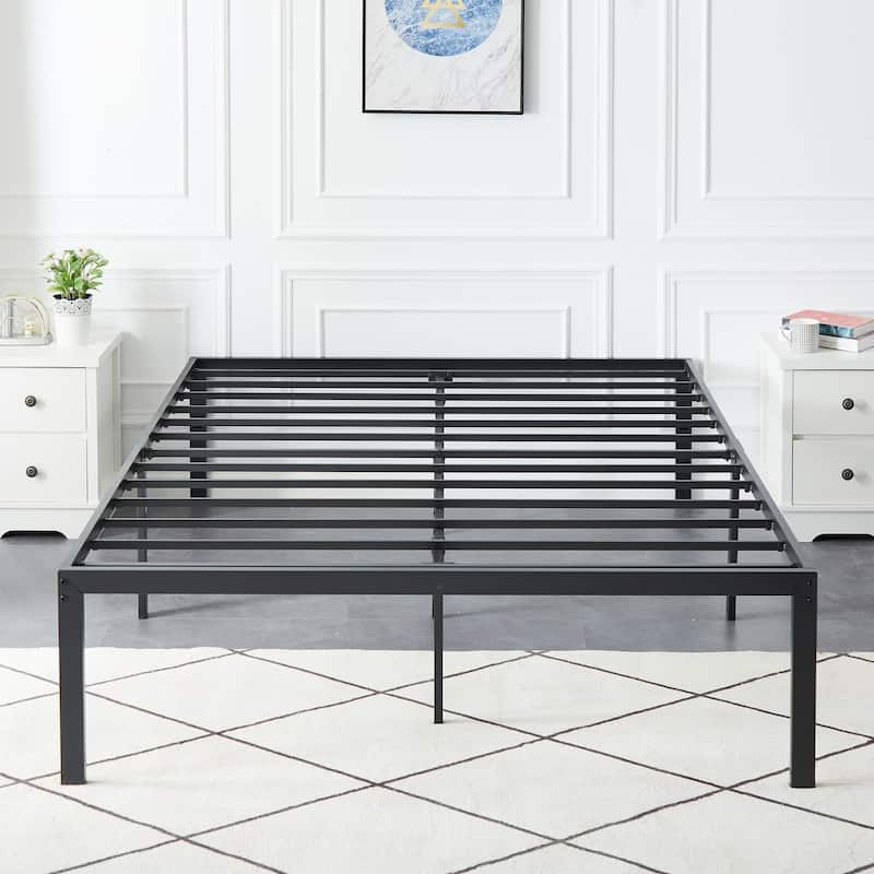 Black Metal Platform Bed Frame, 14.2-inch/16-inch/18-inch platform Bed Frame, 12 Options - 18''H - Queen