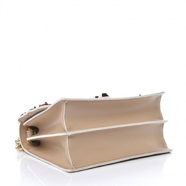 Shop Fendi Womens Kan I Beige Multi Color Flowers Soft Leather