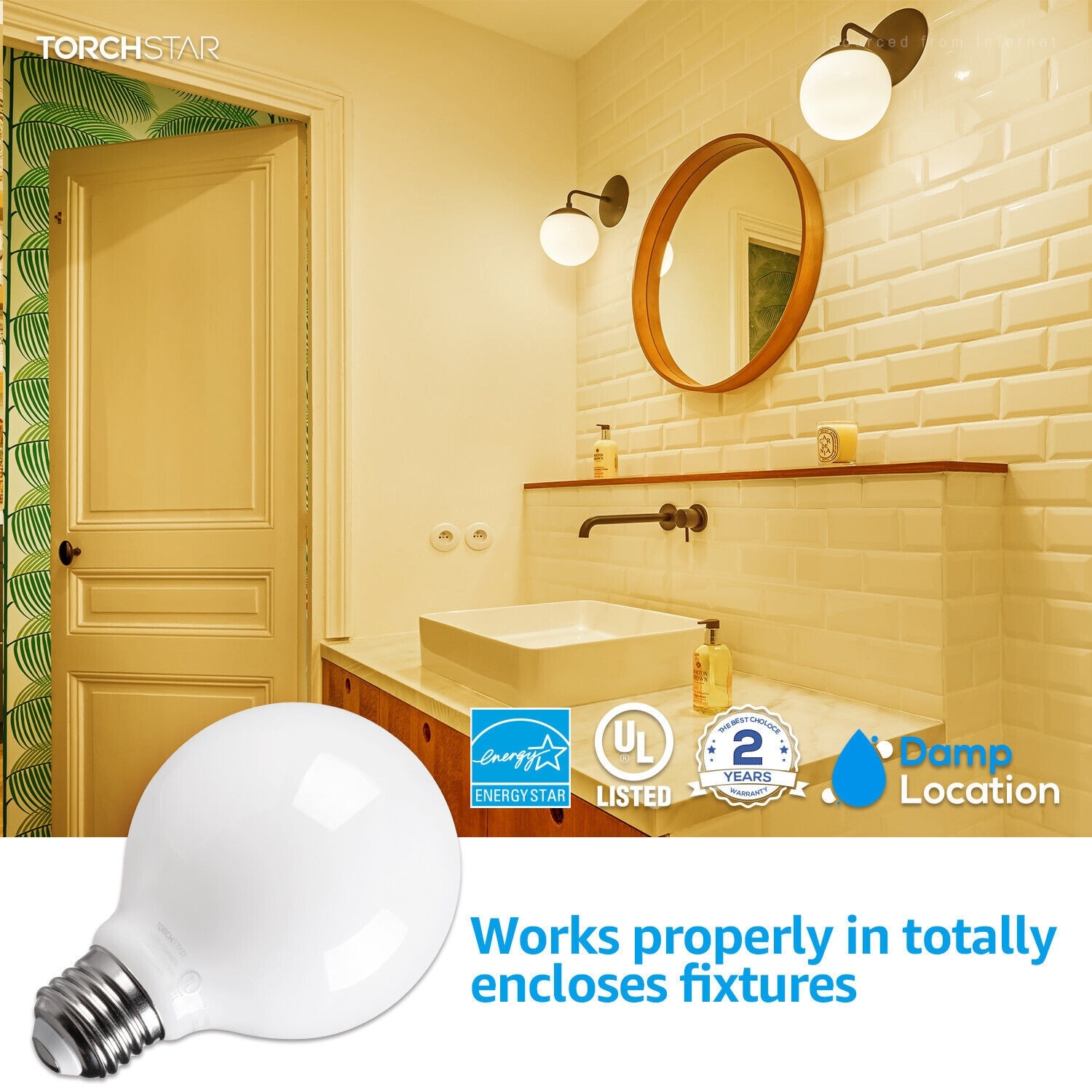 Frosted vanity store light bulbs