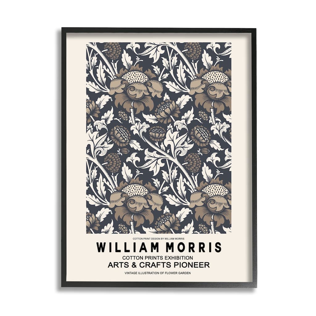 Stupell Neutral Tones Detailed Brown Botanicals Flowers Design Framed Wall Art - Grey