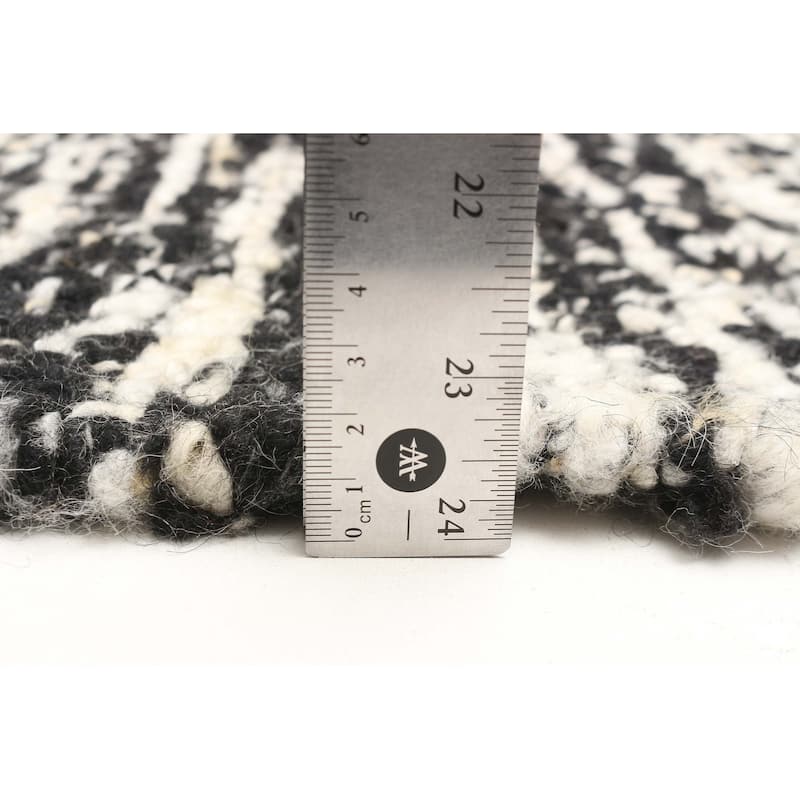 ECARPETGALLERY Braid weave Sienna Black Wool Rug - 5'2 x 7'6