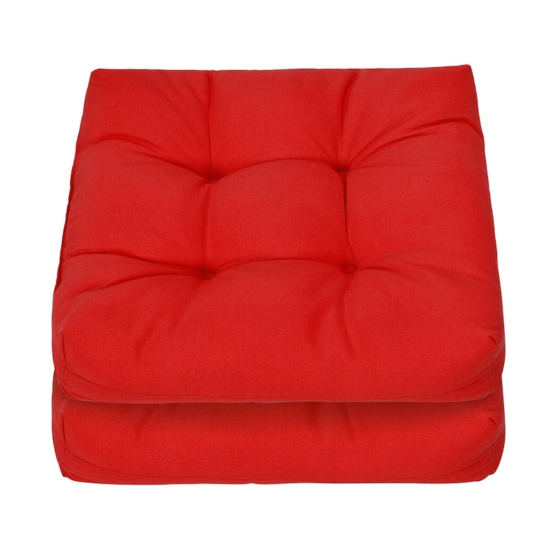 Gymax Set of 2 Square Seat Chair Cushion Pad Waterproof Indoor Outdoor - See details - Red - See details