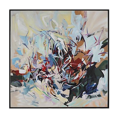 Iman 50" H x 50" W Canvas Art, White