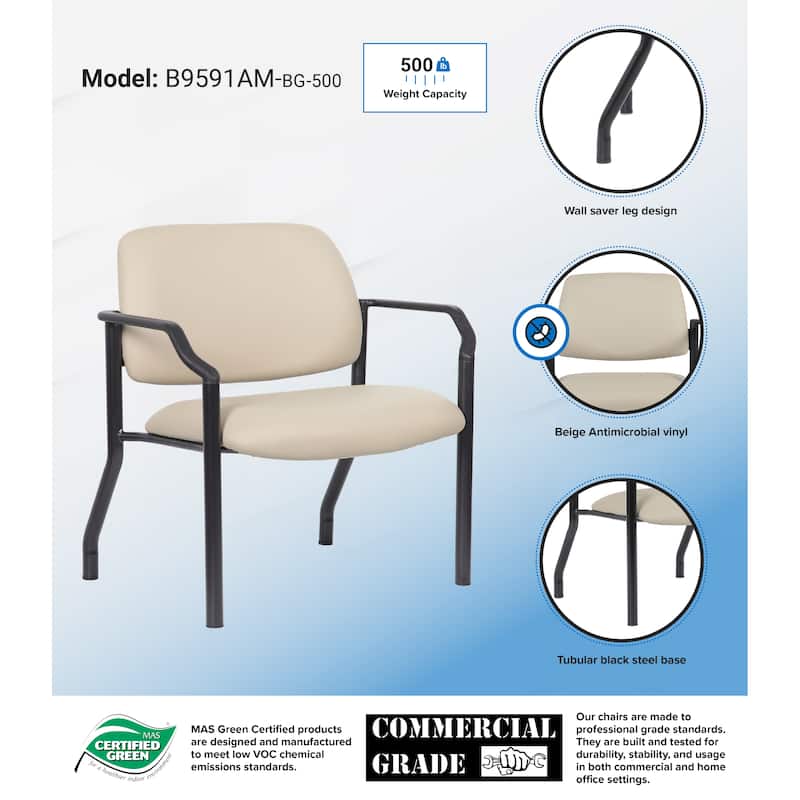Boss Office Products Big and Tall Antimicrobial Guest Chair