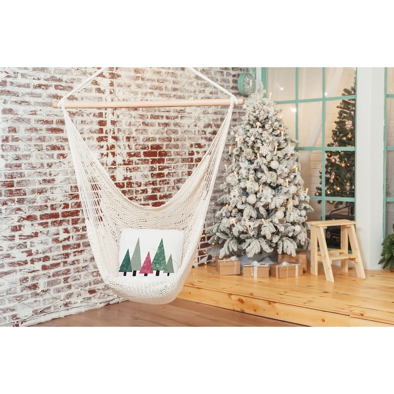 Triangle Trees Indoor/Outdoor Christmas Throw Pillow