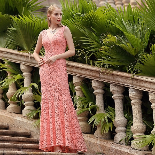 Ever-Pretty Women Elegant V-neck Lace Evening Dress 08838
