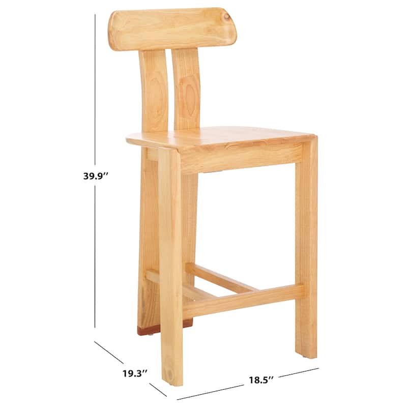 SAFAVIEH Home Cayde Wood Counter Stool - 19"W x 19"D x 40"H