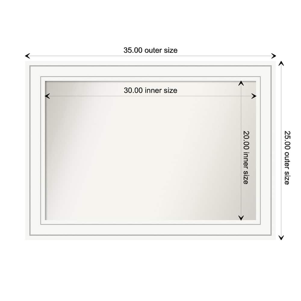 Craftsman White Framed Non-Beveled Custom Wall Mirror, Bathroom Vanity Mirror