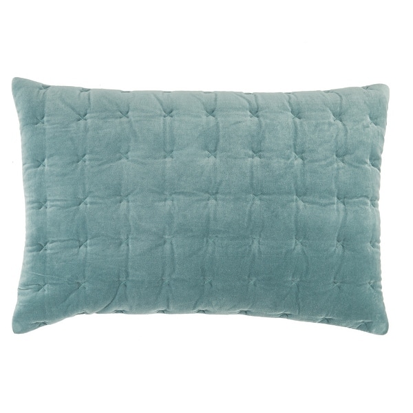 Claira Solid Lumbar Pillow - 16"X24" Down Fill - Blue