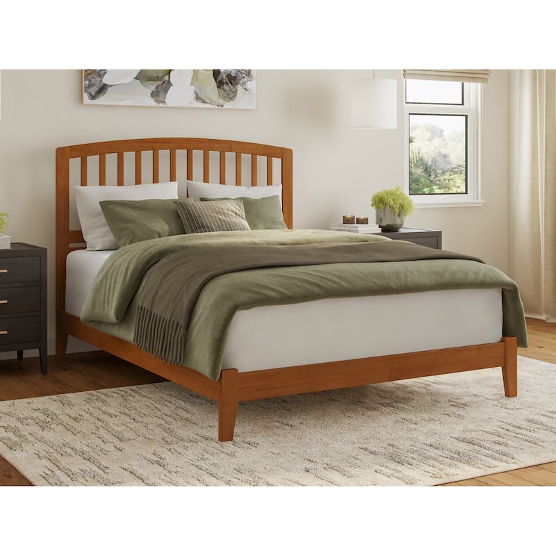 AFI, Richmond Solid Wood Low Profile Platform Bed - Light Toffee - Queen
