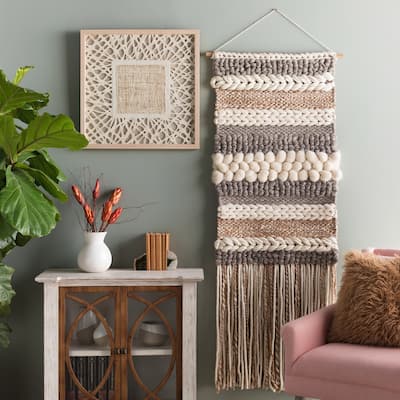 Kieran Bohemian Textured Wall Hanging - 70"H x 24"W