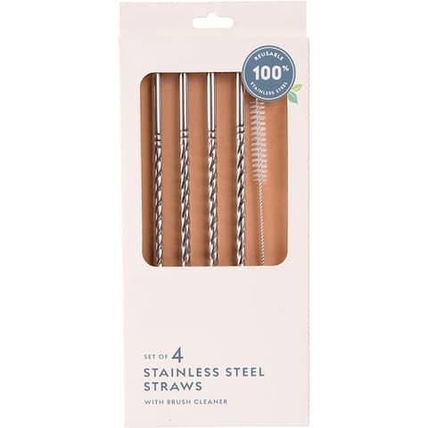 Drinking Reusable Straws With Straw Cleaner Brush Set - Eco Friendly