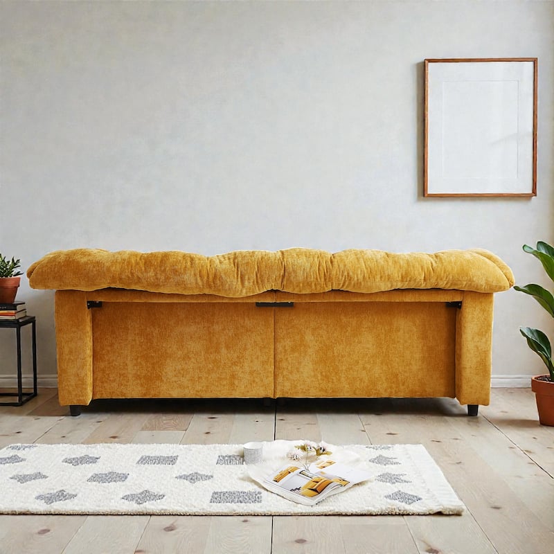 94.8" Chenille Deep Seat Sofa, Modern Cloud-Like Upholstered 3-Seater Couch for Living Room, Bedroom, Office & Apartments