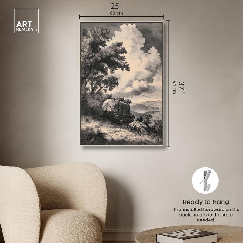 Chiaroscuro Cliffs Canvas by Art Remedy
