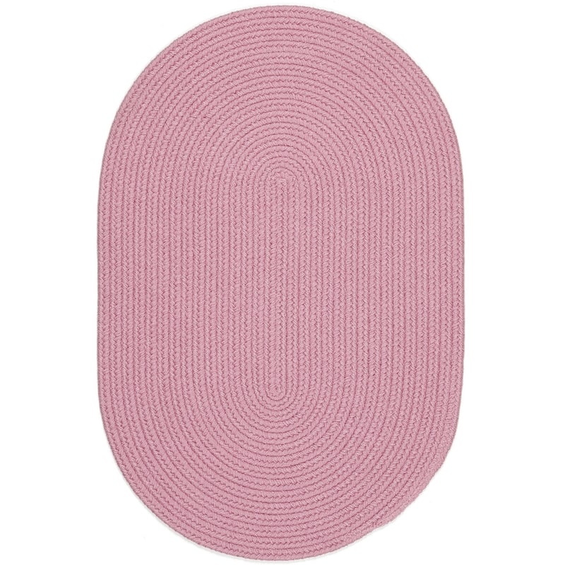 Rhody Rug Happy Feet Indoor/ Outdoor Braided Area Rug - Pink - 5' x 8' Oval