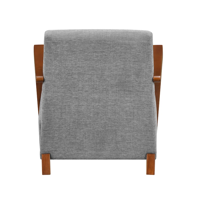 Lyle 28.5" Chenille Accent Chair - Chestnut Finish Solid Wood Frame