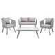 preview thumbnail 16 of 28, SAFAVIEH Outdoor Torsla 4-Piece Rope Patio Set