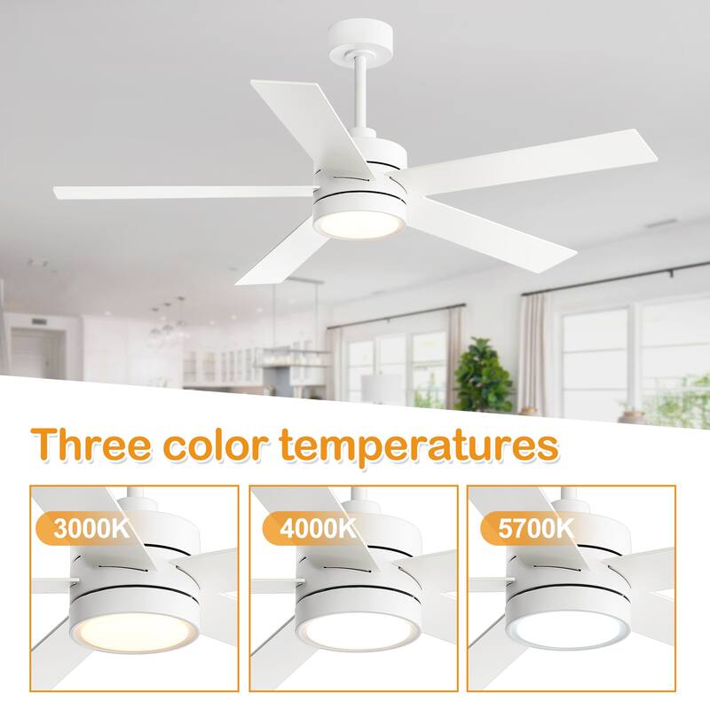 52 in. Integrated LED Indoor Ceiling Fans with Light and Remote Control Included