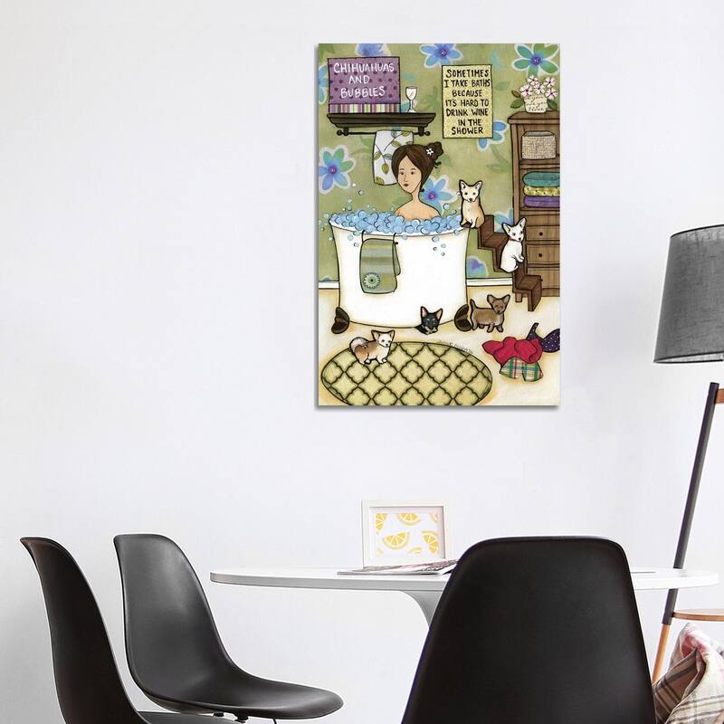 iCanvas "Chihuahua's Bubbles" by Jamie Morath Canvas Print - 40x26x1.5