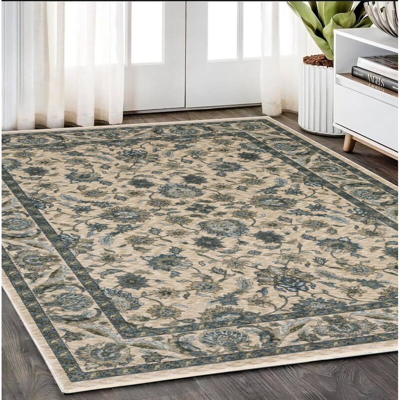 HomeRoots Oriental Traditional Runner Area Rug - 92.52 in. x 62.99 in.  x 0.24 in.