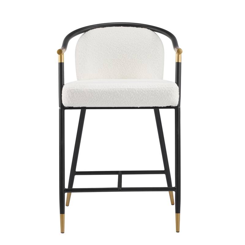 Set of 2 26" H Upholstered Counter Stool with Metal Frame