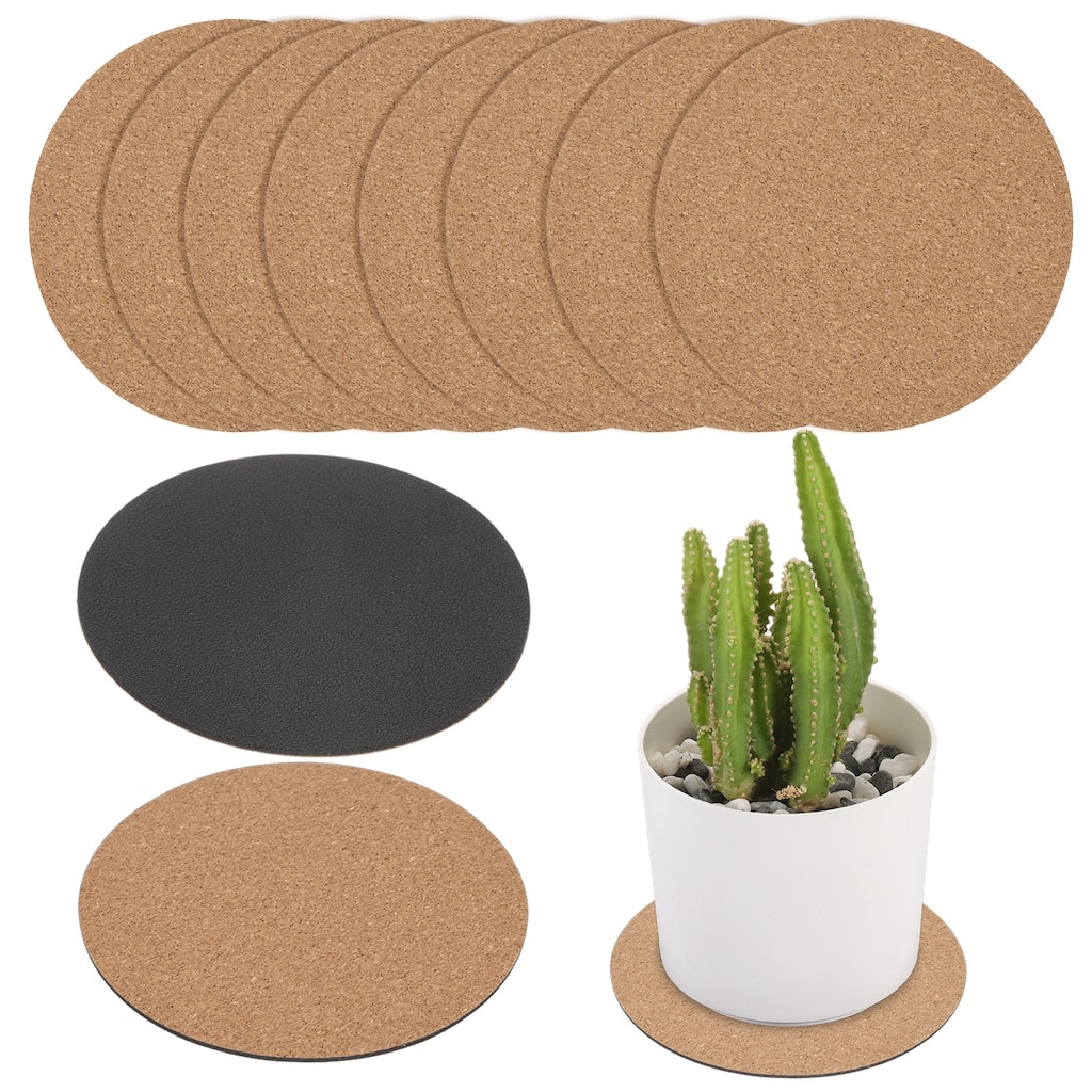 10pcs Cork Plant Coasters, 4 Inch Round Cork Plant Mats